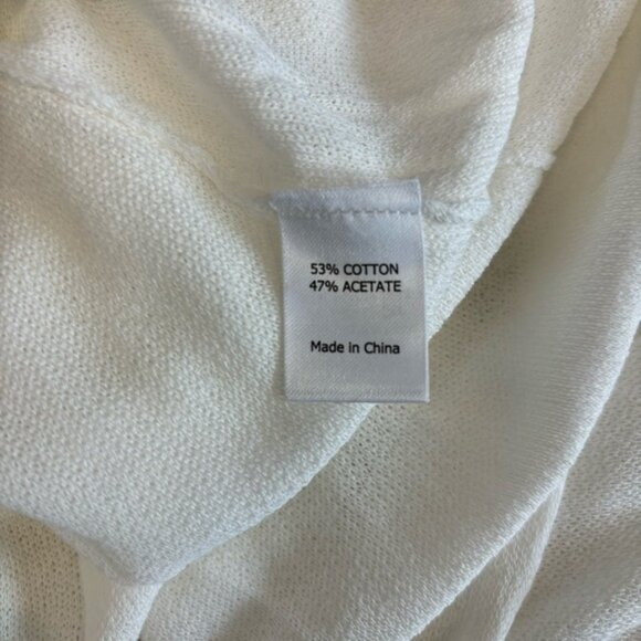 Asta Resort Ivory Nikita Dress Knit Button-down Shirt Sheer Medium Long Sleeve - Picture 8 of 11